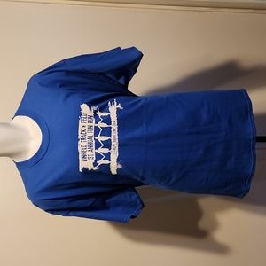 Linfield track & field fun run art blue 2XL tshirt